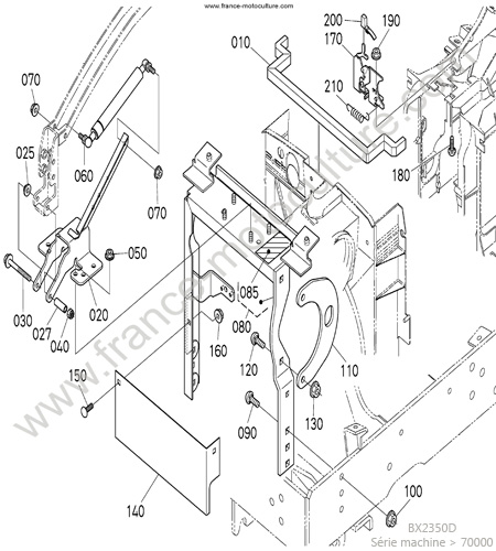 Support capot KUBOTA BX2350D