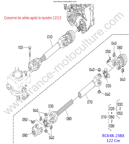 RCK48 - Cardan 2 KUBOTA BX2350D