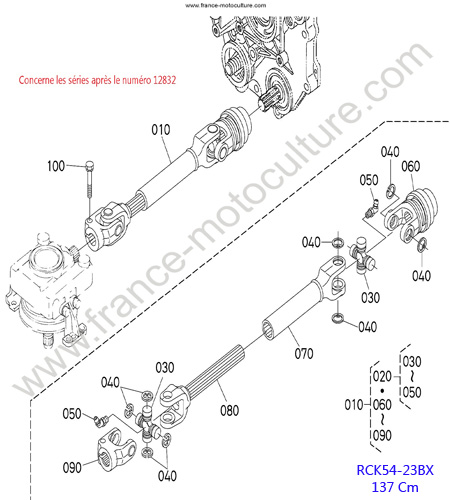 RCK54 - Cardan 2 KUBOTA BX2350D