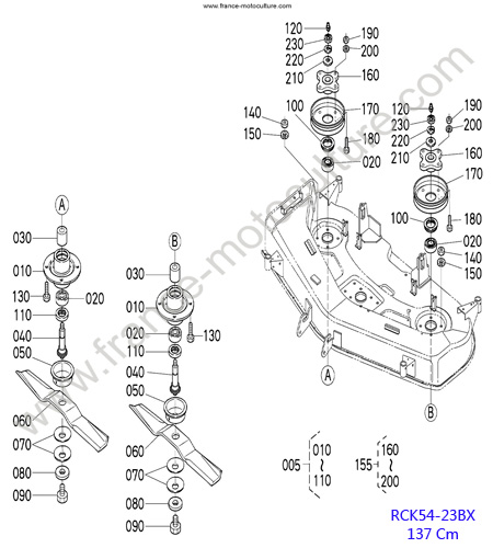 RCK54 - Lames KUBOTA BX2350D
