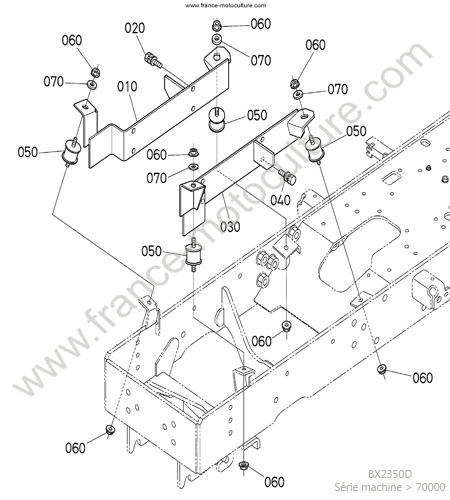 Supports moteur KUBOTA BX2350D