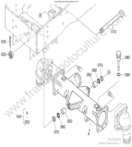 Carter differentiel AV KUBOTA BX2350D