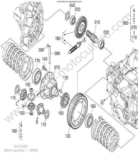 Differentiel arriere KUBOTA BX2350D