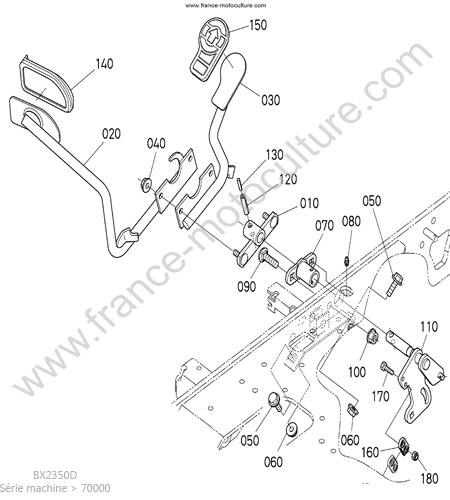 Pédale avancement KUBOTA BX2350D