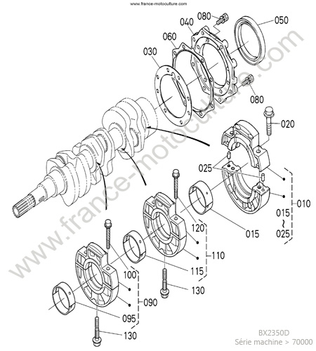 Palier vilebrequin KUBOTA BX2350D