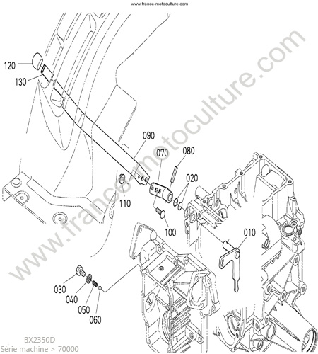 Levier roues avant KUBOTA BX2350D