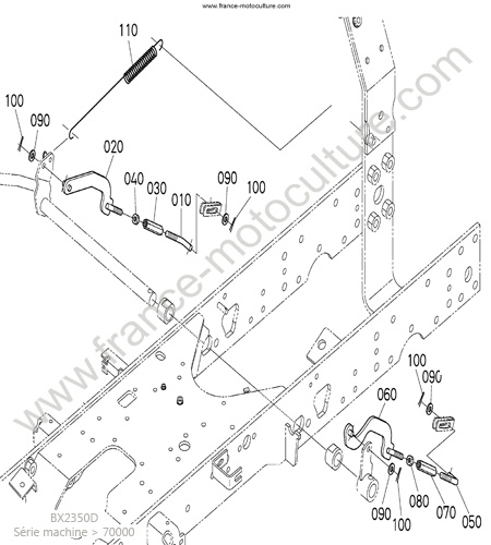 Commande freins KUBOTA BX2350D