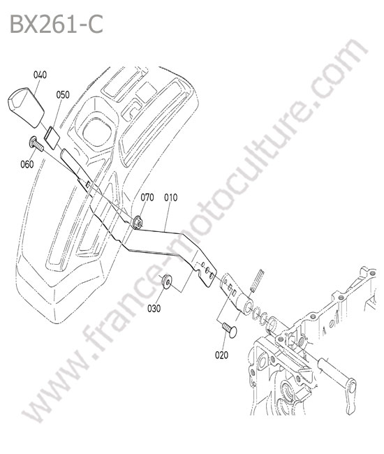 Levier changement gamme KUBOTA BX261