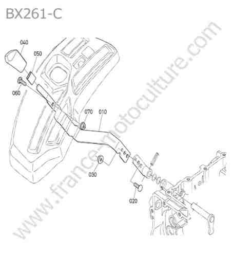KUBOTA - BX261 : Levier changement gamme