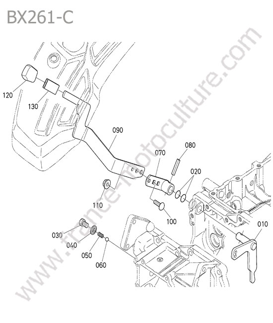 Levier transmission roues KUBOTA BX261