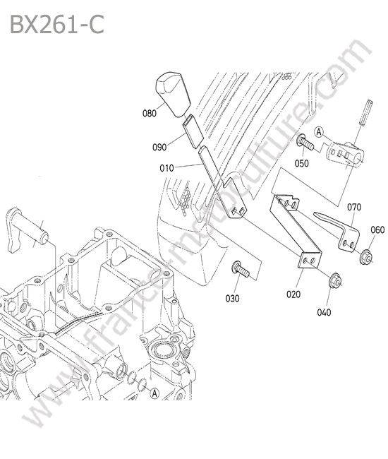 Levier selection prise force KUBOTA BX261