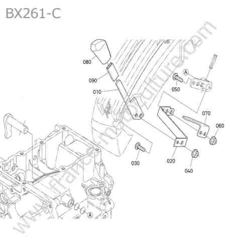KUBOTA - BX261 : Levier selection prise force
