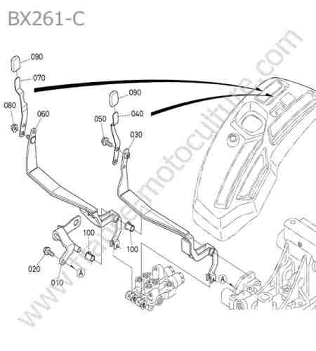 KUBOTA - BX261 : Levier distributeur auxiliaire