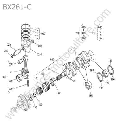 KUBOTA - BX261 : Pistons - vilebrequin