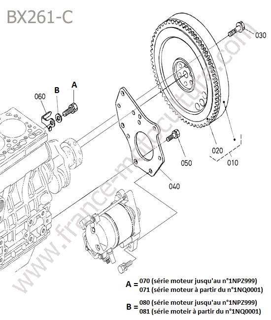 Volant moteur KUBOTA BX261