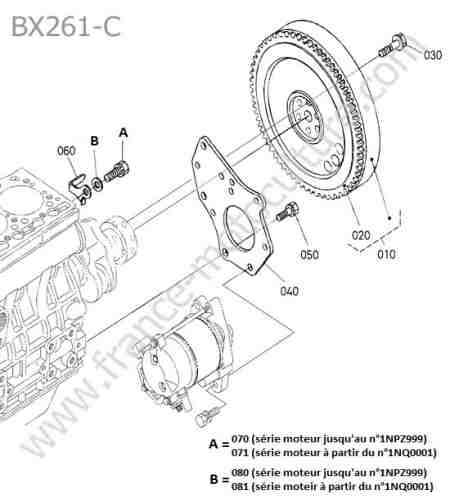 KUBOTA - BX261 : Volant moteur