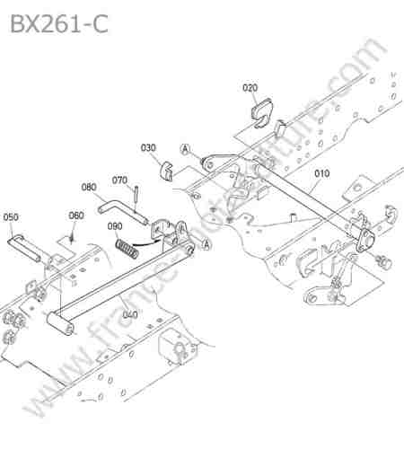 KUBOTA - BX261 : Relevage tondeuse droit