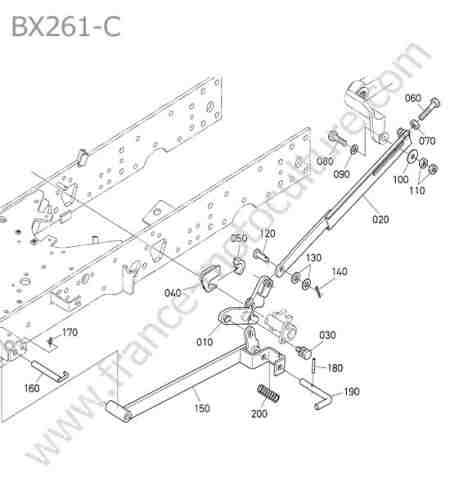 KUBOTA - BX261 : Relevage tondeuse gauche