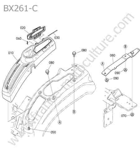 KUBOTA - BX261 : Guide gauche