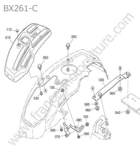 KUBOTA - BX261 : Guide droit