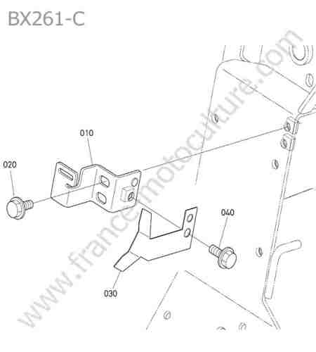 KUBOTA - BX261 : Support changement gamme - commutateur