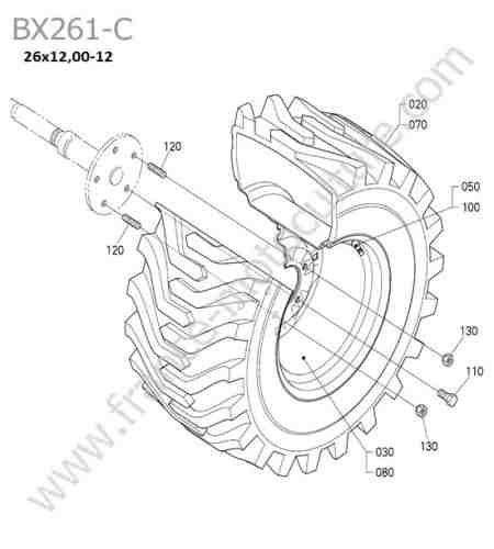 KUBOTA - BX261 : Roue arriere r4