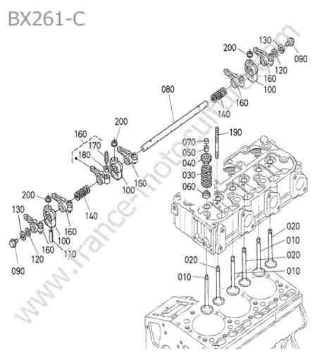 KUBOTA - BX261 : Soupapes - culbuteurs