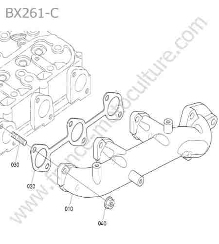 KUBOTA - BX261 : Collecteur echappement