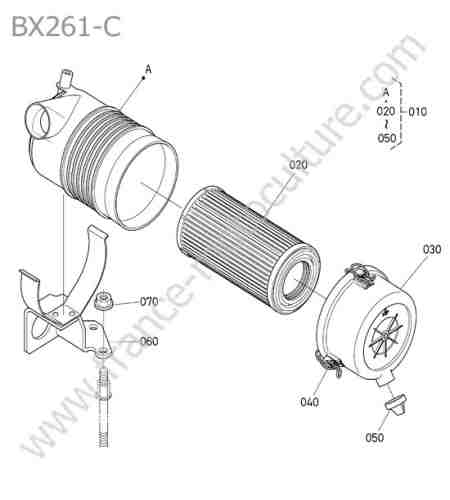 KUBOTA - BX261 : Filtre air