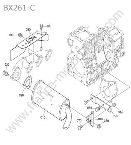 KUBOTA - BX261 : Echappement