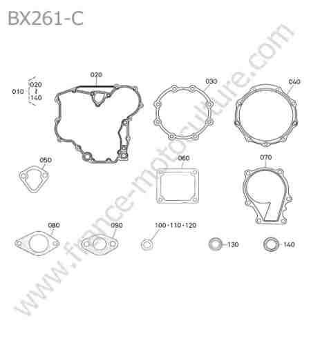 KUBOTA - BX261 : Jeu joints inferieurs