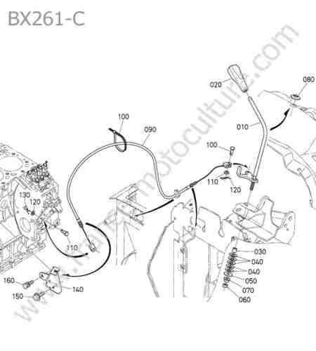 KUBOTA - BX261 : Levier accelerateur