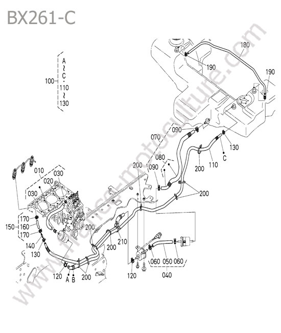 Circuit carburant KUBOTA BX261