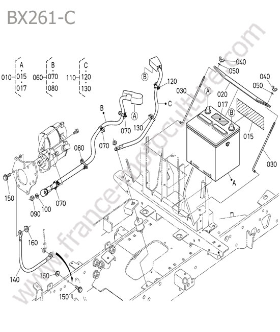 Batterie KUBOTA BX261