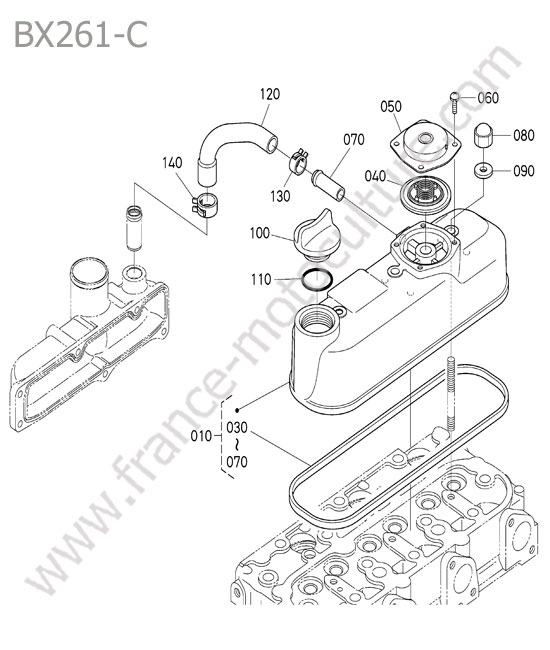 Couvre culasse KUBOTA BX261