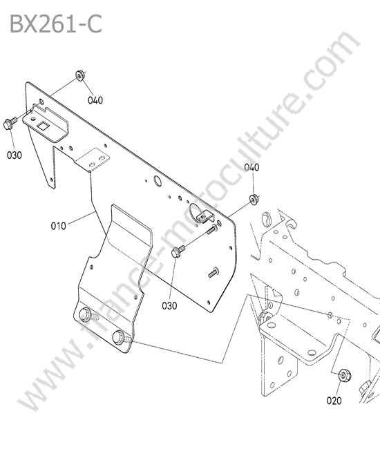 Feu plaque immatriculation KUBOTA BX261
