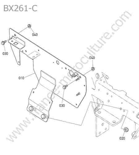 KUBOTA - BX261 : Feu plaque immatriculation