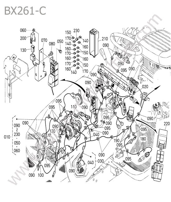 Faisceau electrique avant KUBOTA BX261