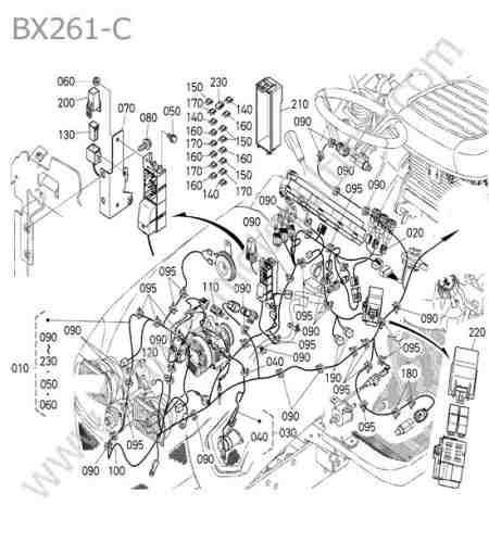 KUBOTA - BX261 : Faisceau electrique avant