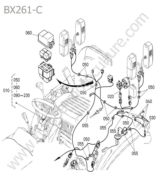 Faisceau electrique arriere KUBOTA BX261