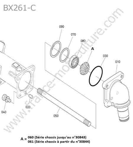 KUBOTA - BX261 : Engrenage gauche