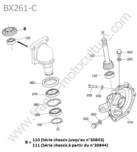 KUBOTA - BX261 : Reducteur avant gauche