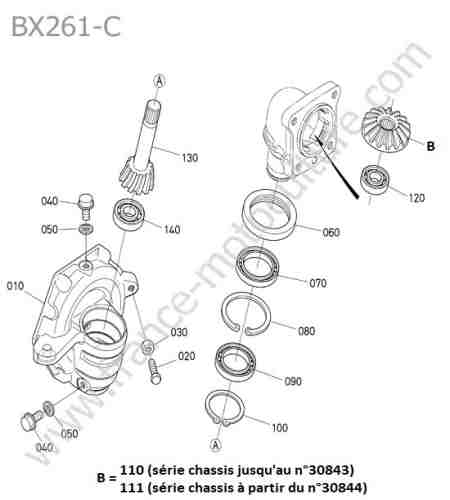 KUBOTA - BX261 : Reducteur avant droit