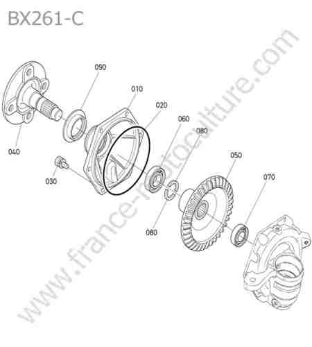 KUBOTA - BX261 : Moyeu avant droit