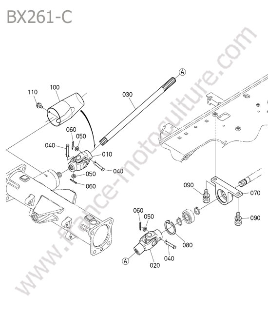 Cardan transmission avant KUBOTA BX261