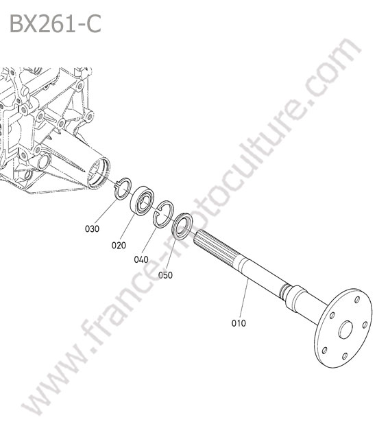 Essieu arriere gauche KUBOTA BX261