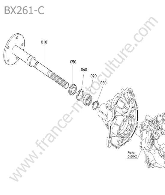 Essieu arriere droit KUBOTA BX261