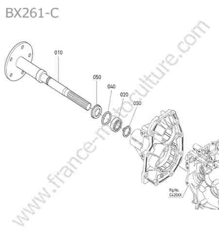 KUBOTA - BX261 : Essieu arriere droit
