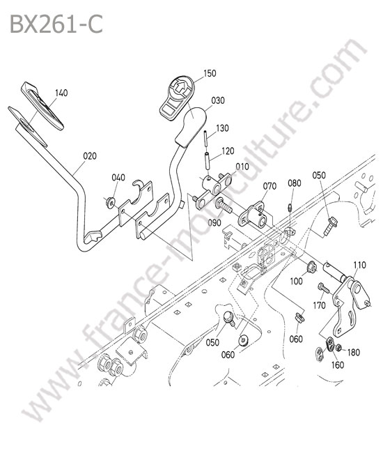 Pedale commande vitesse KUBOTA BX261