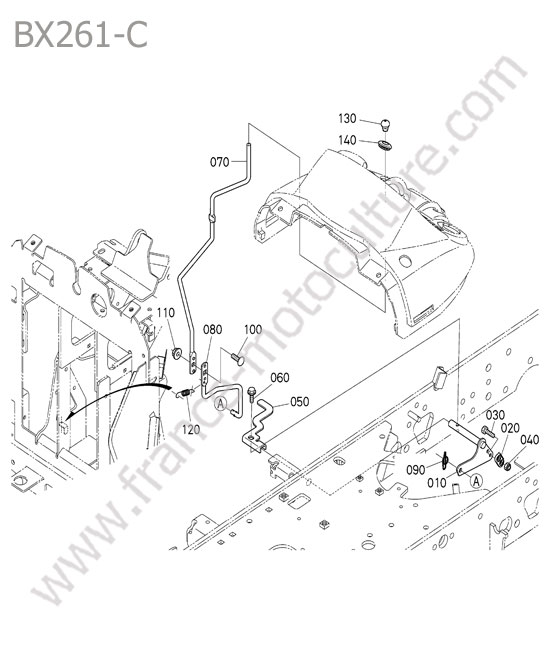 Levier commande avancement KUBOTA BX261